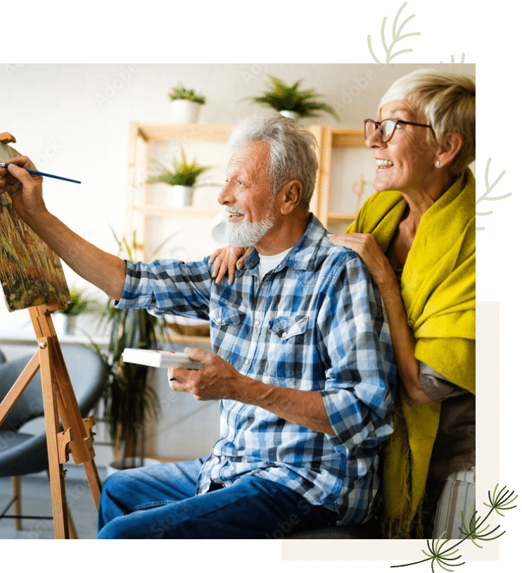 Senior Couple Painting