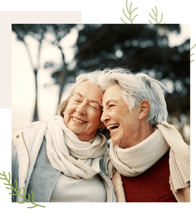 Senior Friends Laughing Outside