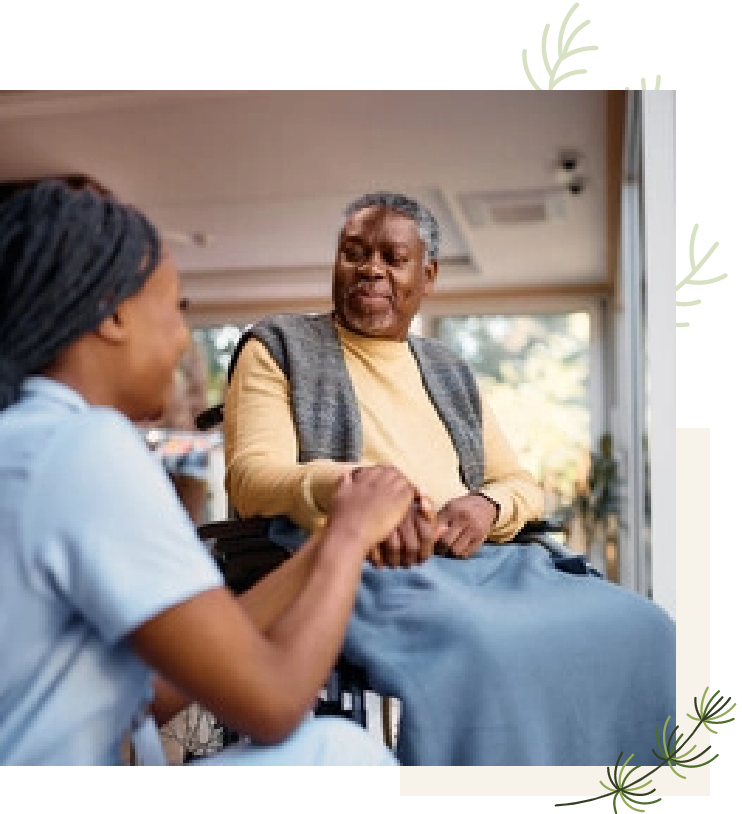 Senior Living Nurse With Patient